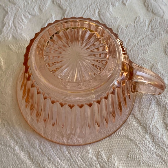Pink Depression Glass Cup and Saucer - Picture 4 of 9